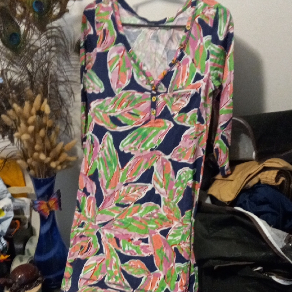 Colorful Leaf Print Dress